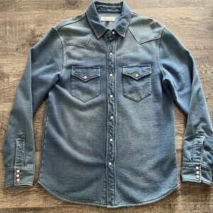 Men's Madewell fleece lined overshirt with snap buttons Small EUC shirt jacket